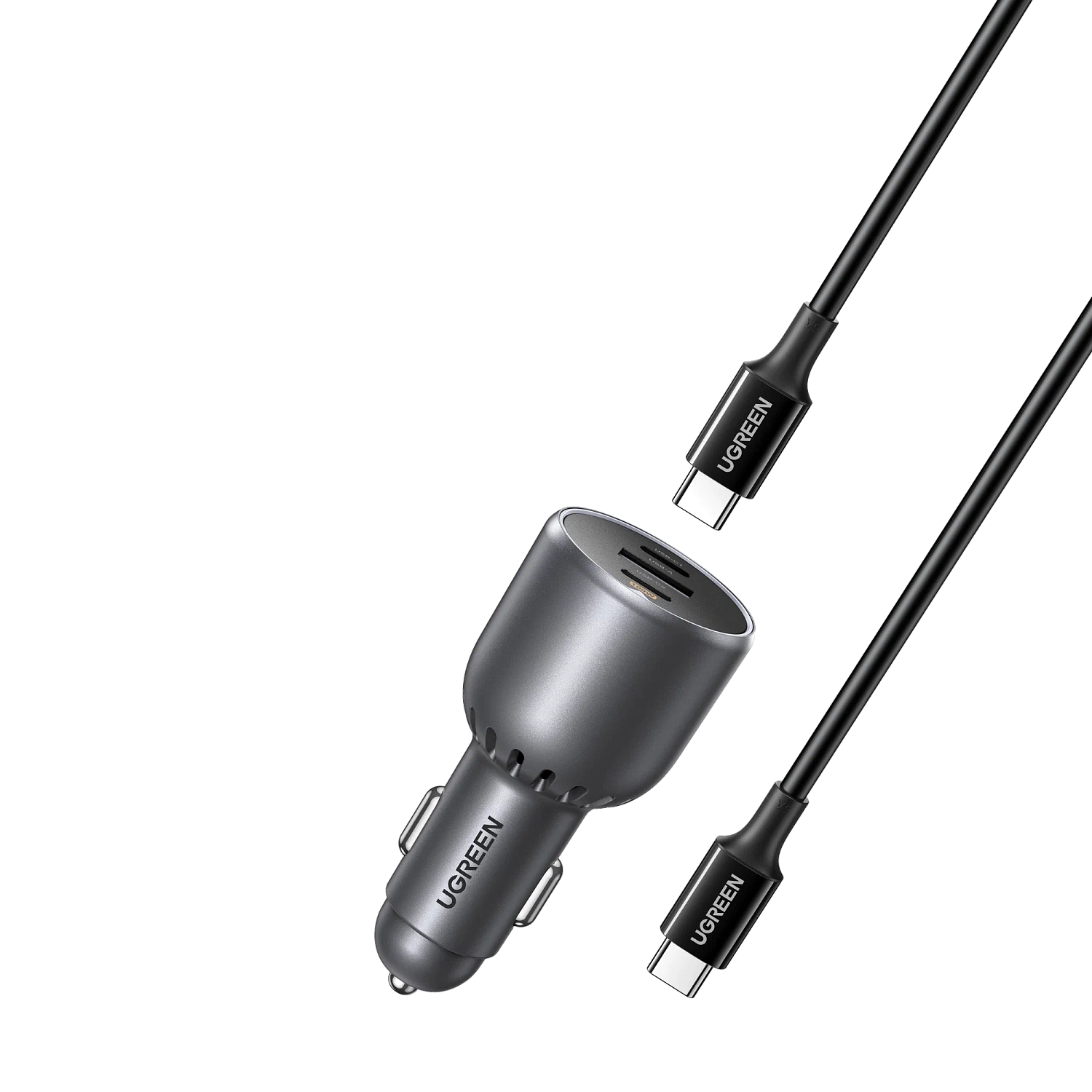 55511 Автомобильное зарядное устройство UGREEN EC705 130W 3-Port 2*USB-C PD+USB-A Fast Car Charger
